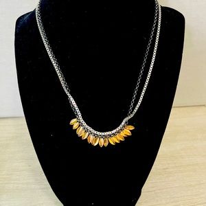 Stella & Dot Black, Sliver & Gold necklace